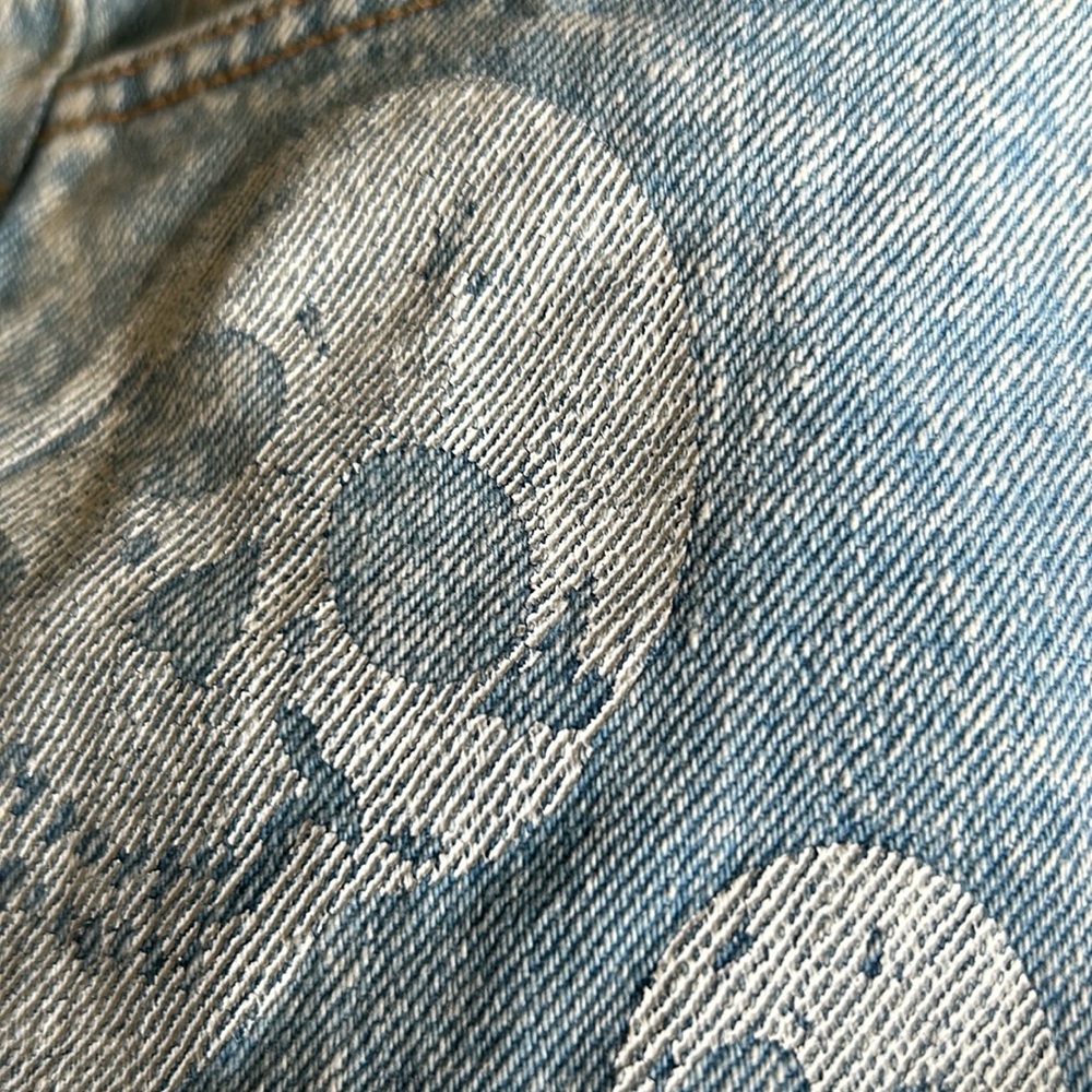 Tinsel denim shorts NEW women’s size 30 skulls y2k grunge blue distressed boho - Picture 16 of 16